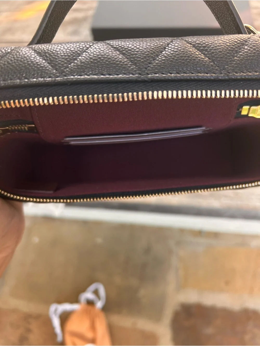 Chanel Black Quilted Slim Vanity Crossbody with Gold Chain